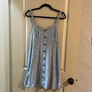 Light Blue Floral Mini Dress